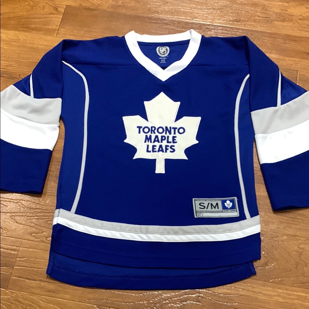 Toronto Maple Leafs Blue Hockey NHL Jersey with White Logo